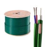 Bobine Câble Coaxial KX6 500m avec Alimentation vue avant câble vidéosurveillance Prix Tunisie