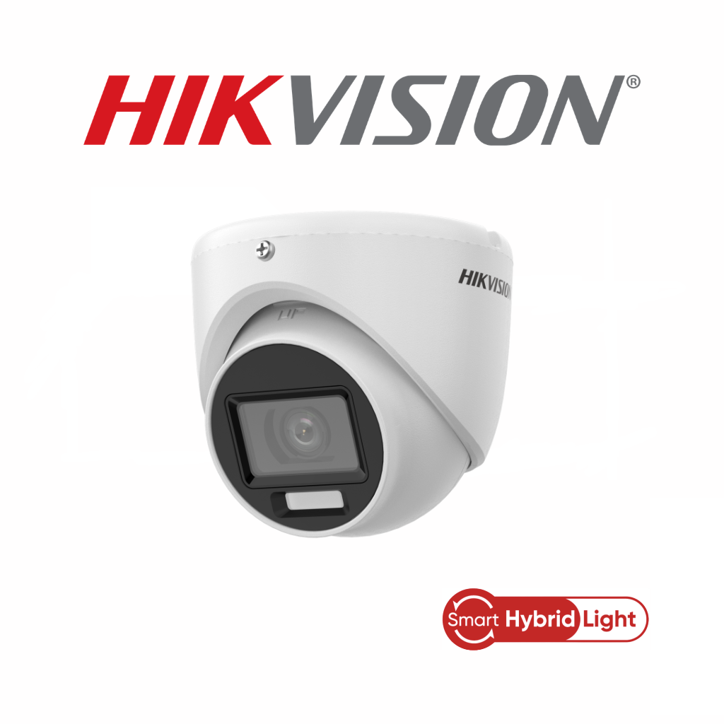Caméra Hikvision DS-2CE76D0T-EXLMF dome Smart Hybrid Light 2MP 1080P vue latérale – installation professionnelle