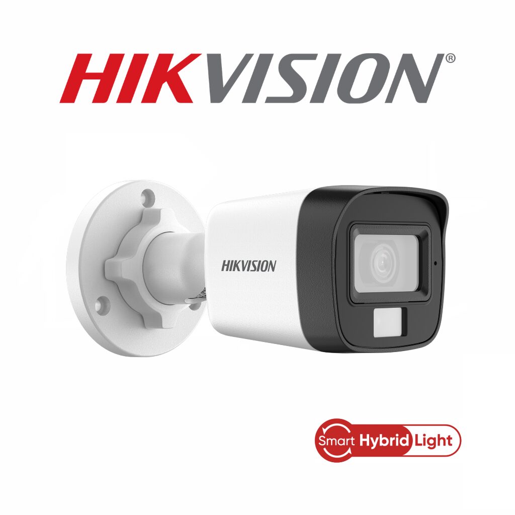 Caméra Hikvision DS-2CE16D0T-EXLF Smart Hybrid Light 2MP 1080P vue gauche connectique – Meilleur Prix Tunisie