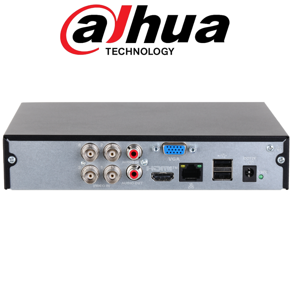 Dahua XVR1B04‑I/T 4 Canaux 2MP vue arrière avec connectiques HDMI/VGA – Prix Tunisie