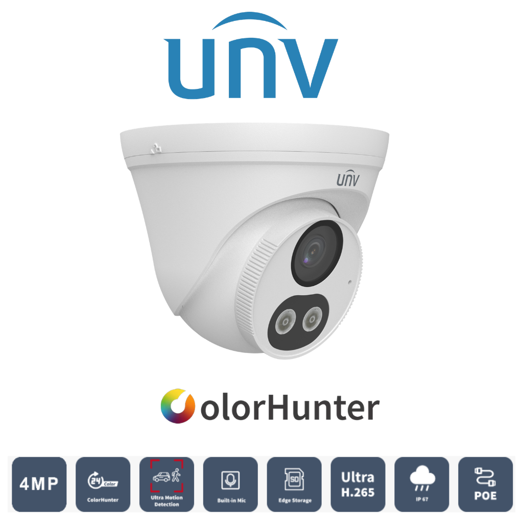 Camera Dome Uniview IPC3614LB-AF28K-DL vue laterale camera IP exterieure