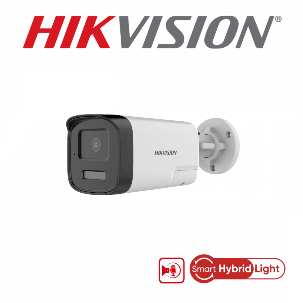Caméra Hikvision DS-2CE17D0T-LTS 2MP 1080P Smart Hybrid Light Audio Tube vue latérale – installation pro