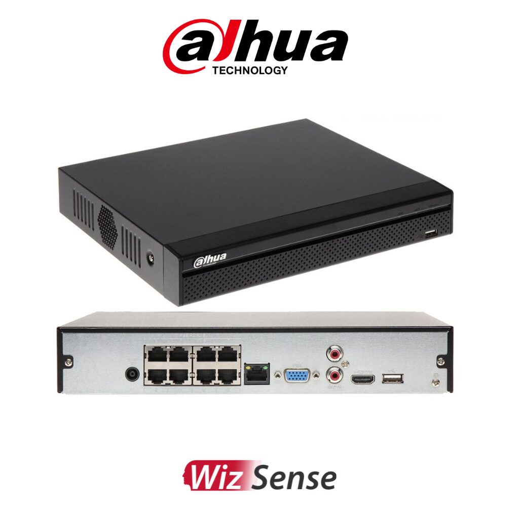 Enregistreur NVR Dahua 8 Canaux NVR4108HS-8P-EI 16MP PoE vue arriere design compact – vidéosurveillance Prix Tunisie