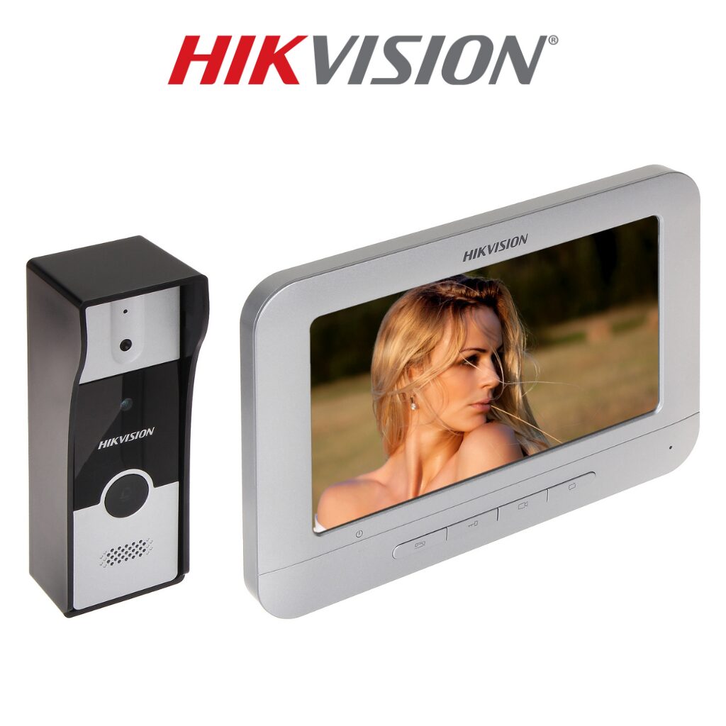 Kit Interphone Vidéo Hikvision DS-KIS202T vue latérale écran intérieur – Prix Tunisie