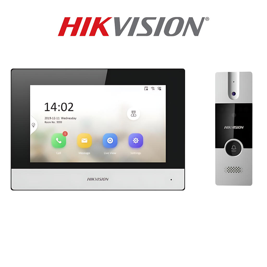 Kit Interphone Vidéo Hikvision DS-KIS302-P WiFi vue avant – écran tactile 7 pouces Prix Tunisie