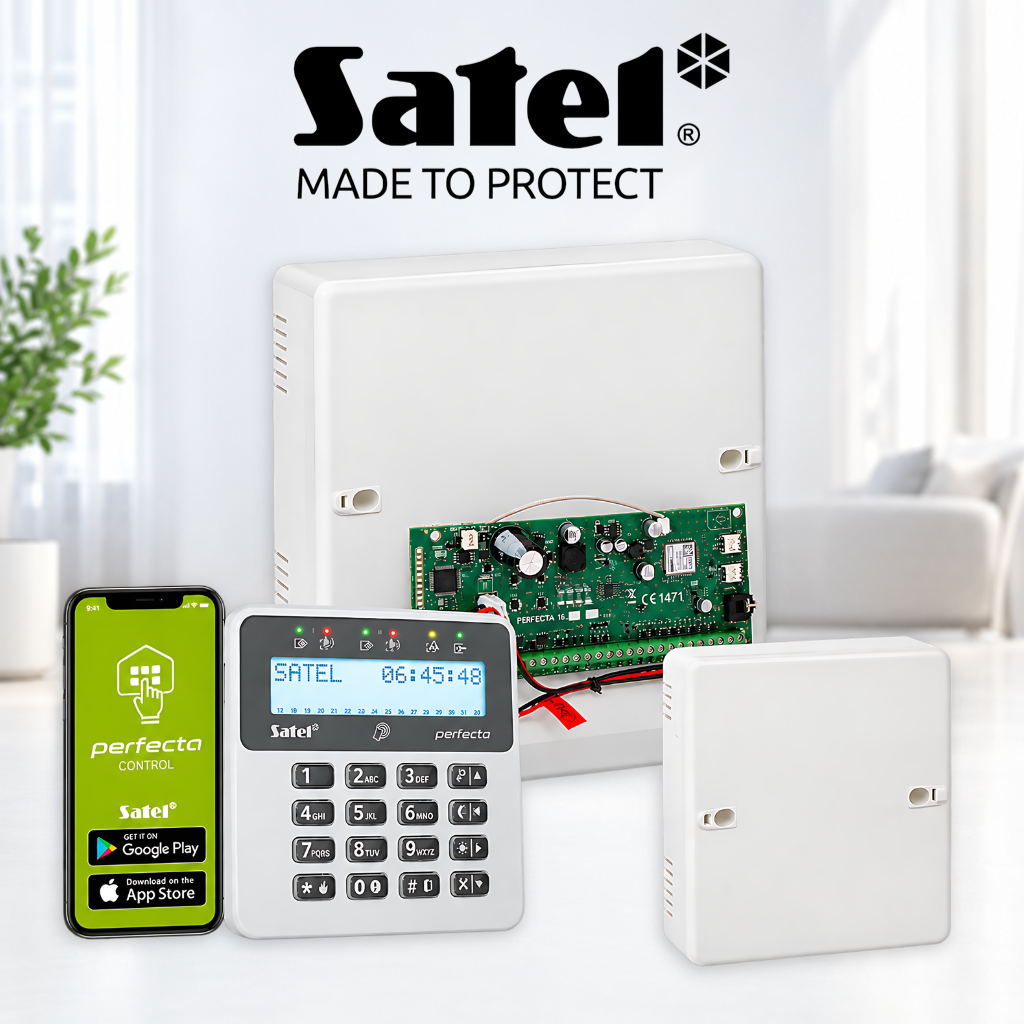 Pack Centrale d’Alarme Filaire Satel PERFECTA 16 avec Clavier LCD Prix Tunisie