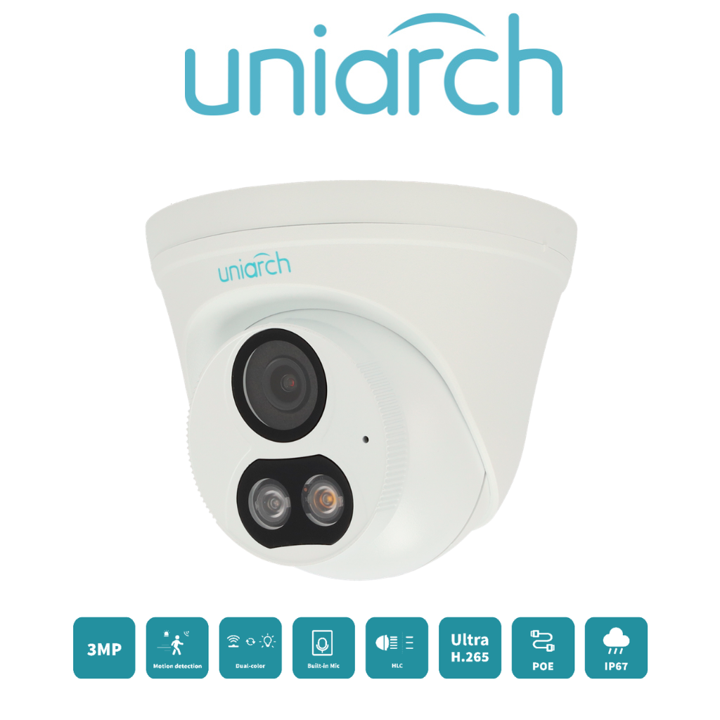Caméra IP Uniarch IPC-T213-APF28W 3MP Vue Avant Prix Tunisie