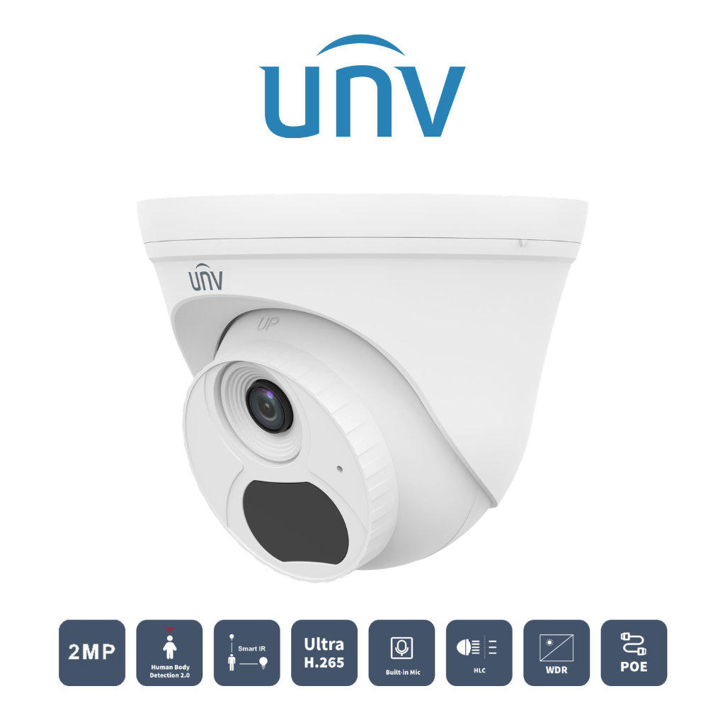 Caméra Uniview 2MP IPC3612LB-AF28-ECO IR PoE Prix Tunisie vue profil latéral