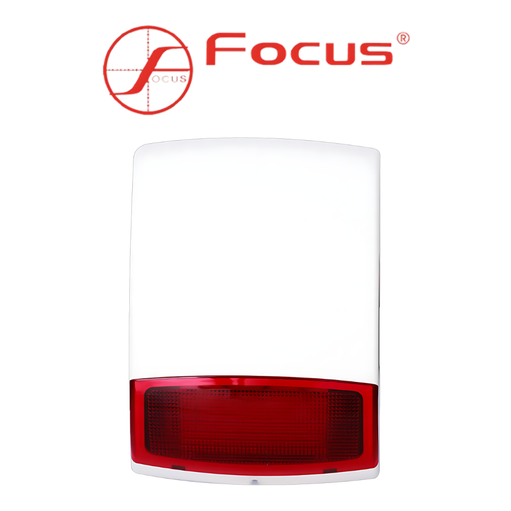 Sirène d’Alarme Extérieure Focus MD-327 110dB avec Flash LED VUE AVANT Prix Tunisie