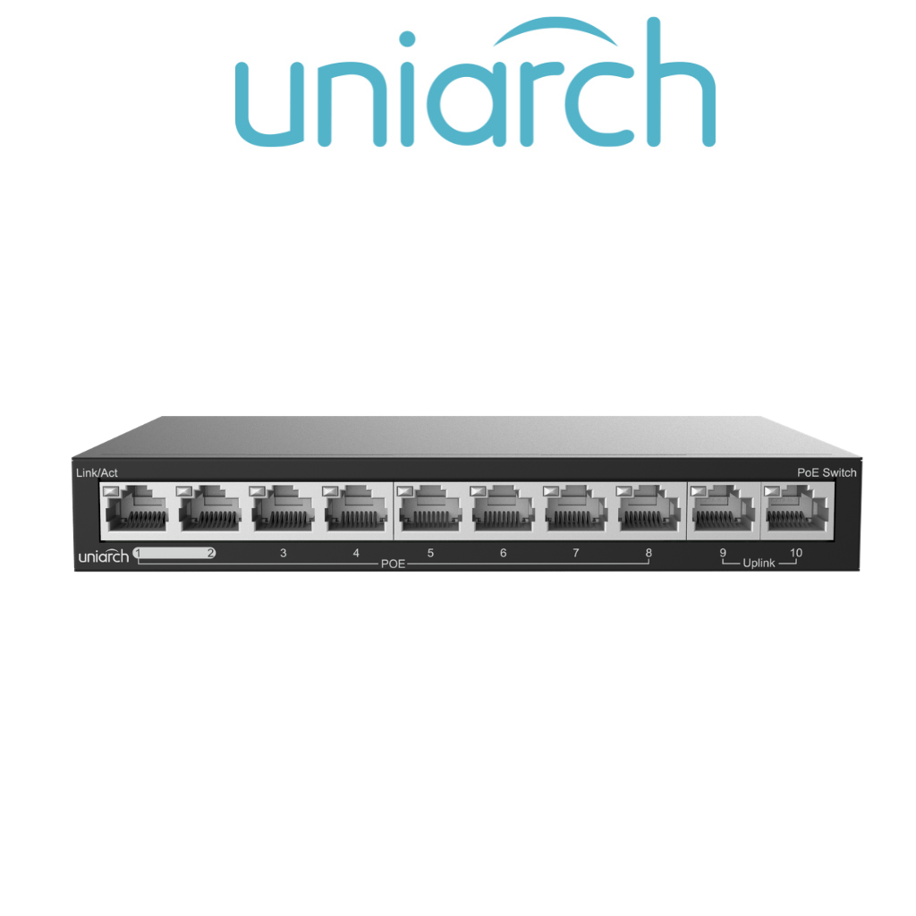 Switch PoE Uniarch 10 Ports SW-2110-LP 8 PoE 100Mbps 250m Prix Tunisie vue avant