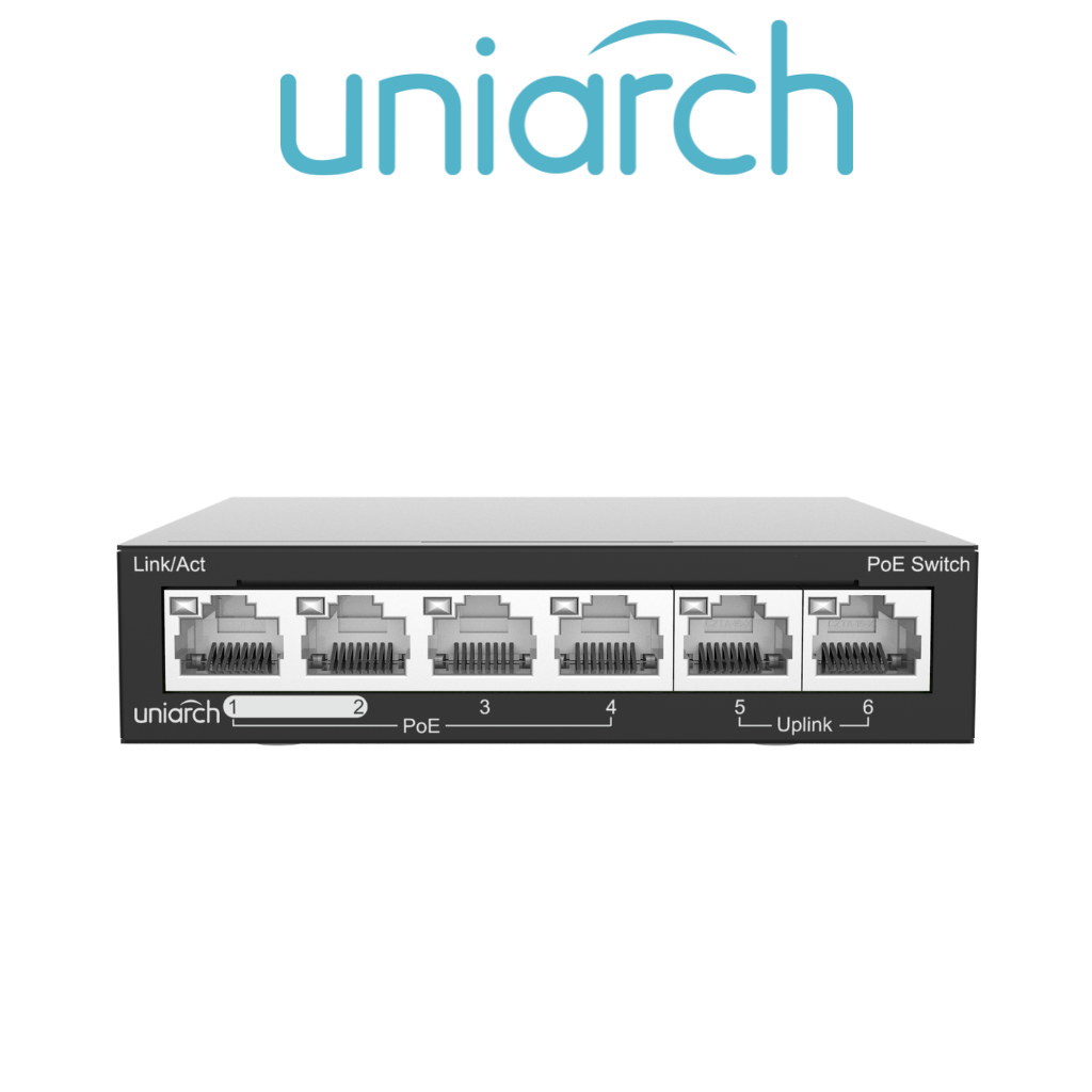 Switch PoE Uniview 6 Ports SW-2106-LP 4 PoE 60W 250m Prix Tunisie vue avant