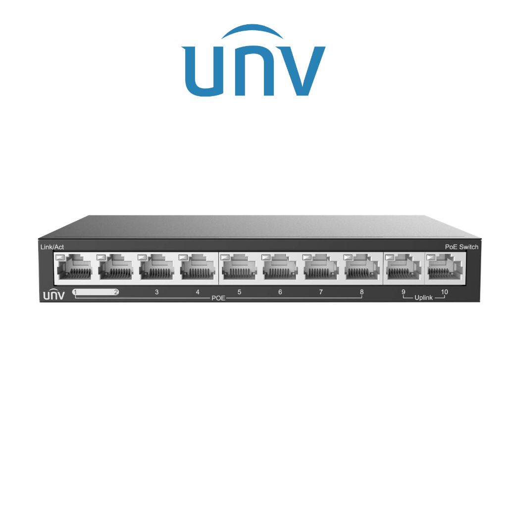 Switch PoE Uniview NSW2020-10T-POE-IN 8 ports vue avant Prix Tunisie