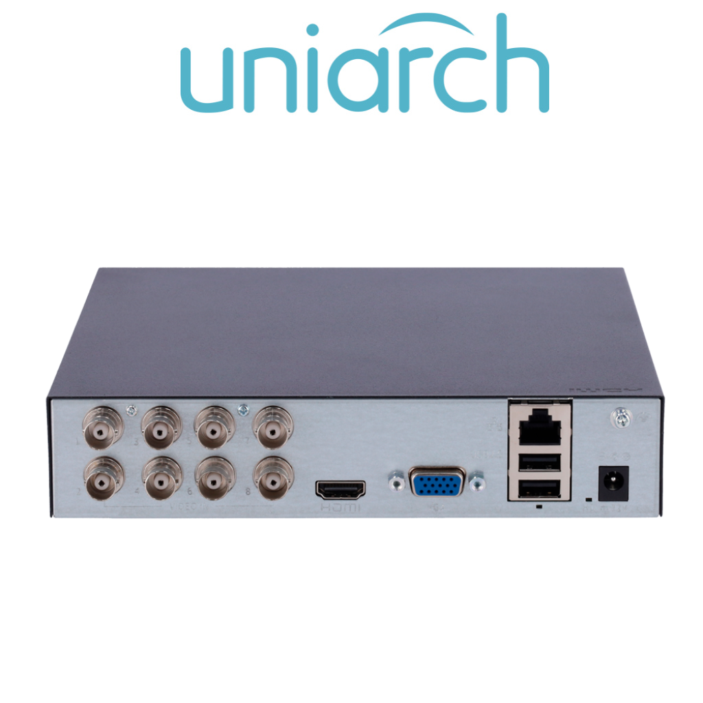 XVR Uniarch 8 Canaux UV-XVR-108F 6MP 5en1 Prix Tunisie vue arrière